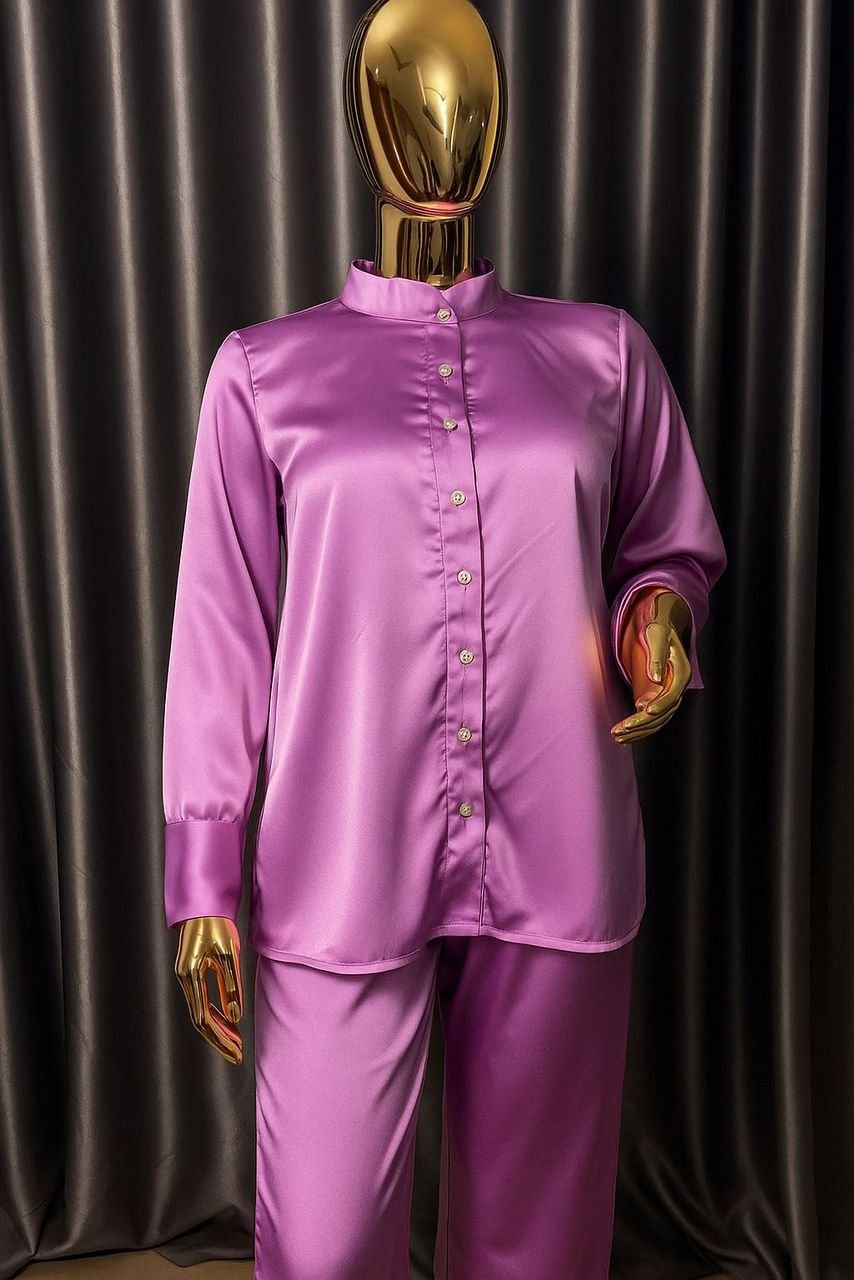 Elegance Satin Orchid Two-Piece Set